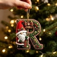 thumbnail image 4 of romoty Personalized Christmas Letter Ornaments, Cute Gnome Kitten Initial Pendants, 2D Flat Acrylic Monogram Tree Car Mirror Decor, 4 of 6