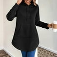 thumbnail image 2 of Womens Long Hoodies Fleece Lined Sweatshirts, Pullover Outwear Long Sleeve with Pocket, Fall Winter Outfits, 2 of 7