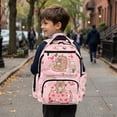 thumbnail image 5 of Binienty Pink Capybara School Backpack for Girls Age 8-12 Heavy Duty 17 Inch Bookbag with Front Pockets Back Pack Students School Supplies, 5 of 8