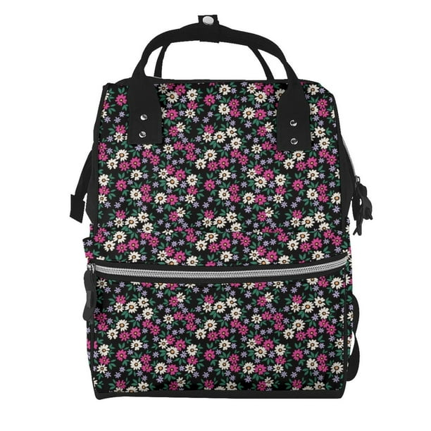 Easygdp Daisies Flowers para Bolsa de Bebé de Gran Capacidad con Múltiples Bolsillos, Bolsa de Pañales para Padres, Bolsa de Viaje Organizada y Elegante