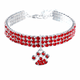 thumbnail image 1 of Collar para mascotas con diamante, elástico ajustable con diamante de cristal y colgante de garra en forma de corazón., 1 of 5