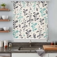 thumbnail image 5 of Aqua Grey Botanical Sheer Curtains 54 Inches Long, Rustic Country Spring Floral Summer Leafv Light Filering Curtains, Breathable Simi Curtain Privacy Drapes for Kitchen Bathroom Window Treatment, 5 of 9