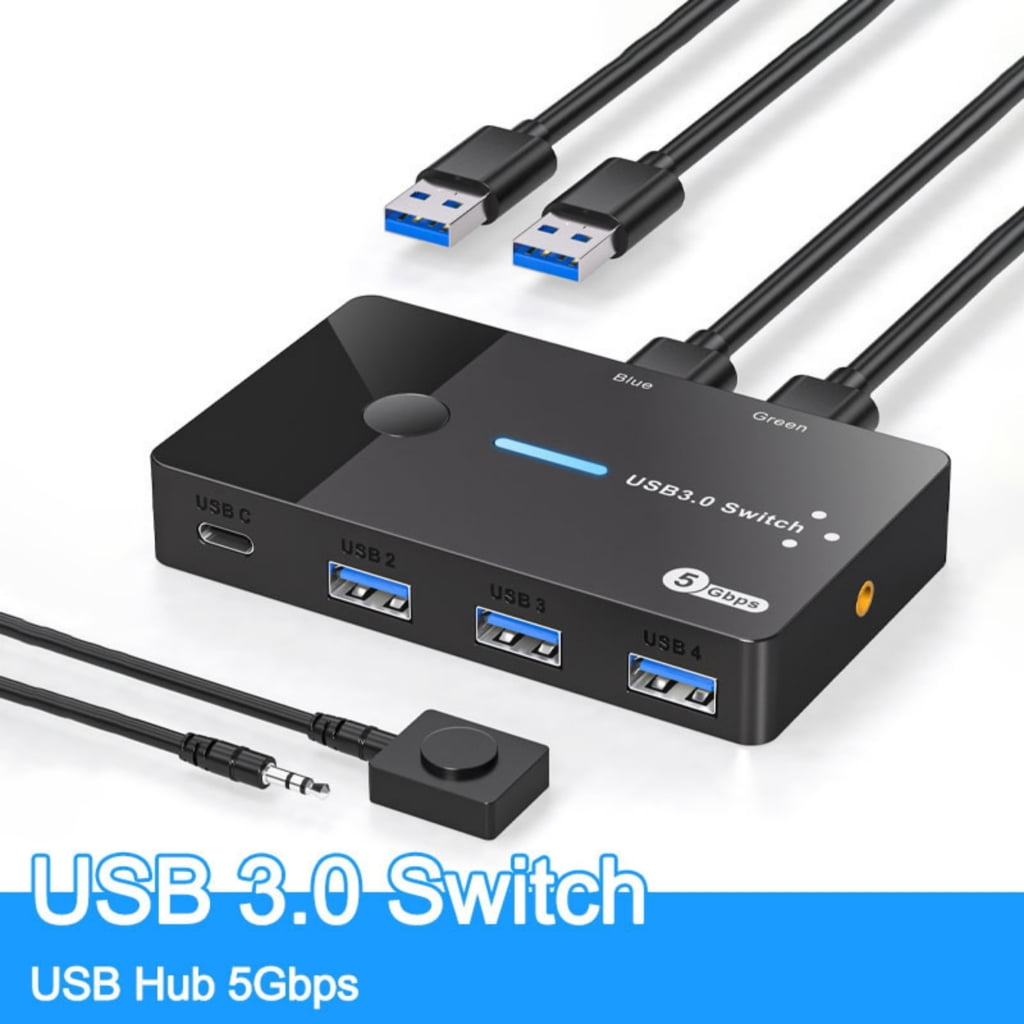 NEXAVKPR KVM Switcher for 2 Computers USB3.0 KVM Switcher 2 in 4 Out USB3.0 for Mouse