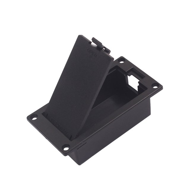 9V Battery Holder Case Box Cover for Guitar Bass Active Pickup Connector EQ08 (Black)