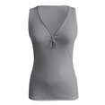 thumbnail image 2 of Gibobby Camiseta ajustada con cremallera roscada para mujer de comercio exterior de la estación independiente europea y americana de verano(Gris,XG), 2 of 5