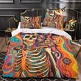 thumbnail image 3 of 2/3pcs Bedding Set Skull Comforter Cover Pillowcase Teen Adult Unique Design Bedroom Decor,Queen (90"x90"), 3 of 6