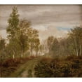 thumbnail image 2 of P. C. Skovgaard 16x15 Gold Ornate Wood Frame and Double Matted Museum Art Print Titled - Birket Trees on Laso After Rain (1848 - 1849), 2 of 4