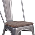 thumbnail image 6 of Bowery Hill Transitional Metal Stackable Dining Side Chair in Gray, 6 of 8