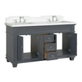 thumbnail image 4 of KBC Elizabeth 60" Wood Double Bathroom Vanity w/ Quartz Stone in Marine Gray, 4 of 6