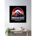 thumbnail image 2 of Mountain High - Mountain Illustration Poster Wall Art, Modern Wall Decor, 16x16 UNFRAMED, 2 of 3