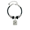 thumbnail image 2 of Delight Jewelry Silvertone Pebble Border Initial - H Big Sister Celtic Knot Leather Bead Bracelet, 7"+2" Extender, 2 of 4