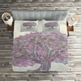 thumbnail image 2 of Ambesonne Tree Quilted Coverlet 3 Pcs, Watercolor Bohemian, King Size, Grey Purple, 2 of 2