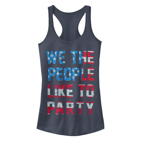 Junior's CHIN UP We The People Like to Party Racerback Tank Top