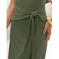 thumbnail image 6 of Merokeety Womens Summer T Shirt Dresses Crew Neck Tie Waist Midi Dress Armygreen xl, 6 of 8