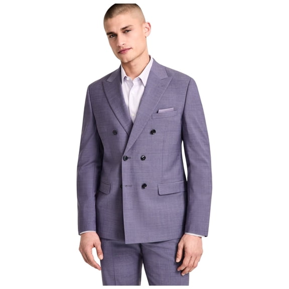 Bar Iii Mens Slim fit Double Breasted Suit Jacket Blazer 40 L Lavender Purple