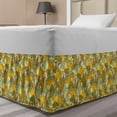 thumbnail image 1 of Floral Bed Skirt, Hand Drawn Meadow Blossoms Shabby Rural Flower Bouquets Essence Design, Elastic Bedskirt Dust Ruffle Wrap Around for Bedding Decor, 4 Sizes, Orange and Mint Green, by Ambesonne, 1 of 2