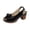 Shoes # Black, variant on Chunky Heel Sandals for Women Open Toe Slingback Peep Design Oversized 3D Floral Applique Adjustable Buckle Strap Dressy Evening Party Wedding Shoes
