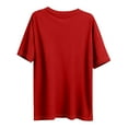 thumbnail image 6 of Royisotas Plus Size Tops for Women Summer Short Sleeve T Shirts Casual Round Neck Classic Solid Color Loose Comfy Shirts Blouse Red XL, 6 of 6