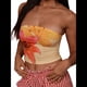thumbnail image 3 of Blusas de Tubo Sin Tirantes para Mujer, Top Corto Bandeau Floral Y2K para Chicas Adolescentes, Blusas de Moda para Salir de Verano 2025 Amarillo L, 3 of 7