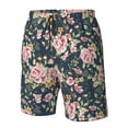 thumbnail image 6 of Uemuo Vintage Floral Pattern Men's Swim Trunks Hawaiian Beach Bathing Suit Swimsuits Beach Quick-Dry Shorts with Pockets-XX-Large, 6 of 9