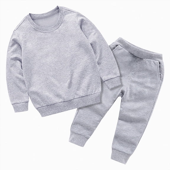 NOLDARES Toddler Baby Girl Clothes Fall Winter Outfits Infant Girl Sweatshirt Top Pants Set Toddler 2Pcs Clothes(Grey,3-4 Y)