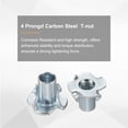 thumbnail image 5 of 1/4x7mm T-Nuts 4 Pronged 0.71" x 0.28" Tee Nut Carbon Steel Half Thread 100packs, 5 of 7