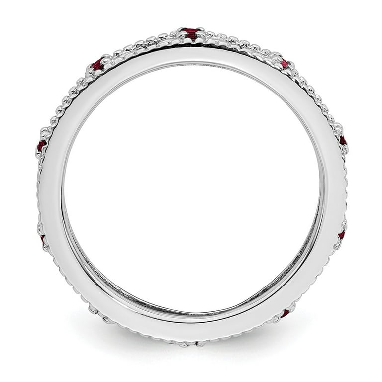 Sterling Silver Stackable Expressions Created Ruby Filigree Ring Sterling Silver Stackable Expressions Created Ruby Filigree Ring
