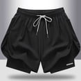 thumbnail image 4 of Guluxicc Women's 2 in 1 Running Shorts for Gym Yoga Workout Athletic Shorts Drawstring High Waisted Shorts with Liner, 4 of 9