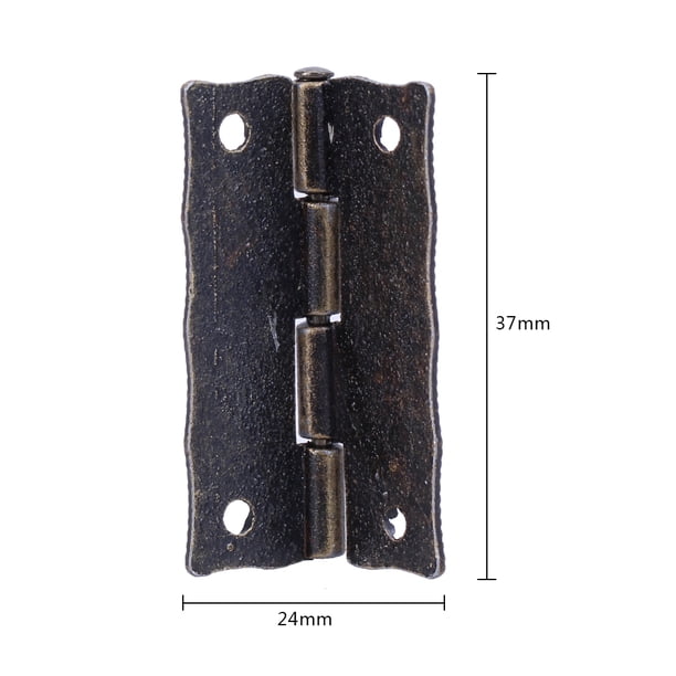 10 Uds. Bisagras a tope para puerta de armario, Mini bisagras decorativas de bronce para cajón