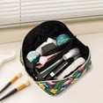 thumbnail image 2 of FORMRS Makeup Bag Travel Cosmetic Organizer for Women Fold Flat Zipper Pouch with Handle, Flamingo Floral Pattern, 2 of 8