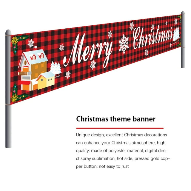 Bannière Décorative en Polyester pour Fond de Noël, Bannière Décorative SDHF-GZ01