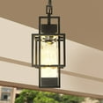 thumbnail image 7 of Rottogoon 15" Outdoor Pendant Light Hanging Lantern Modern Black Metal Chandelier Light Fixture, 7 of 7