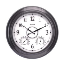 AcuRite 24-Inch, Illuminated LED Thermometer Clock with Temperature and Humidity for Outdoor or Indoor Use, Black (75133M)