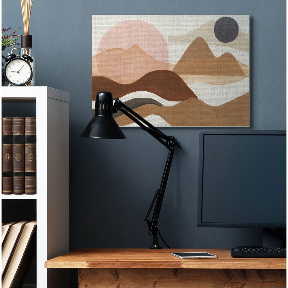 Stupell Industries Midcentury Mountain Range Terrain Brown Tan Painting Canvas Wall Art Design by Mary Urban, 30" x 40"