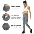 thumbnail image 6 of SEASUM Women's High Waist Yoga Leggings With Pockets Workout Athletic Pants Running Tights Heather Gray XL, 6 of 7