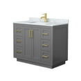 thumbnail image 7 of Wyndham Collection Miranda 42" Wood Single Bathroom Vanity in Nickel Trim/Green, 7 of 7