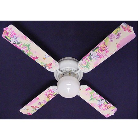 Girls Pink My Little Pony Print Blades 42in Ceiling Fan Light Kit