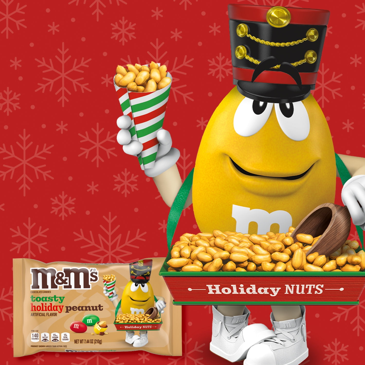 (2 pack) M&M's Toasty Holiday Peanut Chocolate Christmas Candy - 7.44 oz Bag