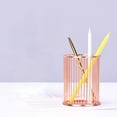 thumbnail image 3 of Uanit Simple Desktop Office Storage Wrought Iron Pen Holder Rose Gold Makeup Brush Pencil Round Pen Office Desk Supplies Organizer Holder Office & Stationery, 3 of 7