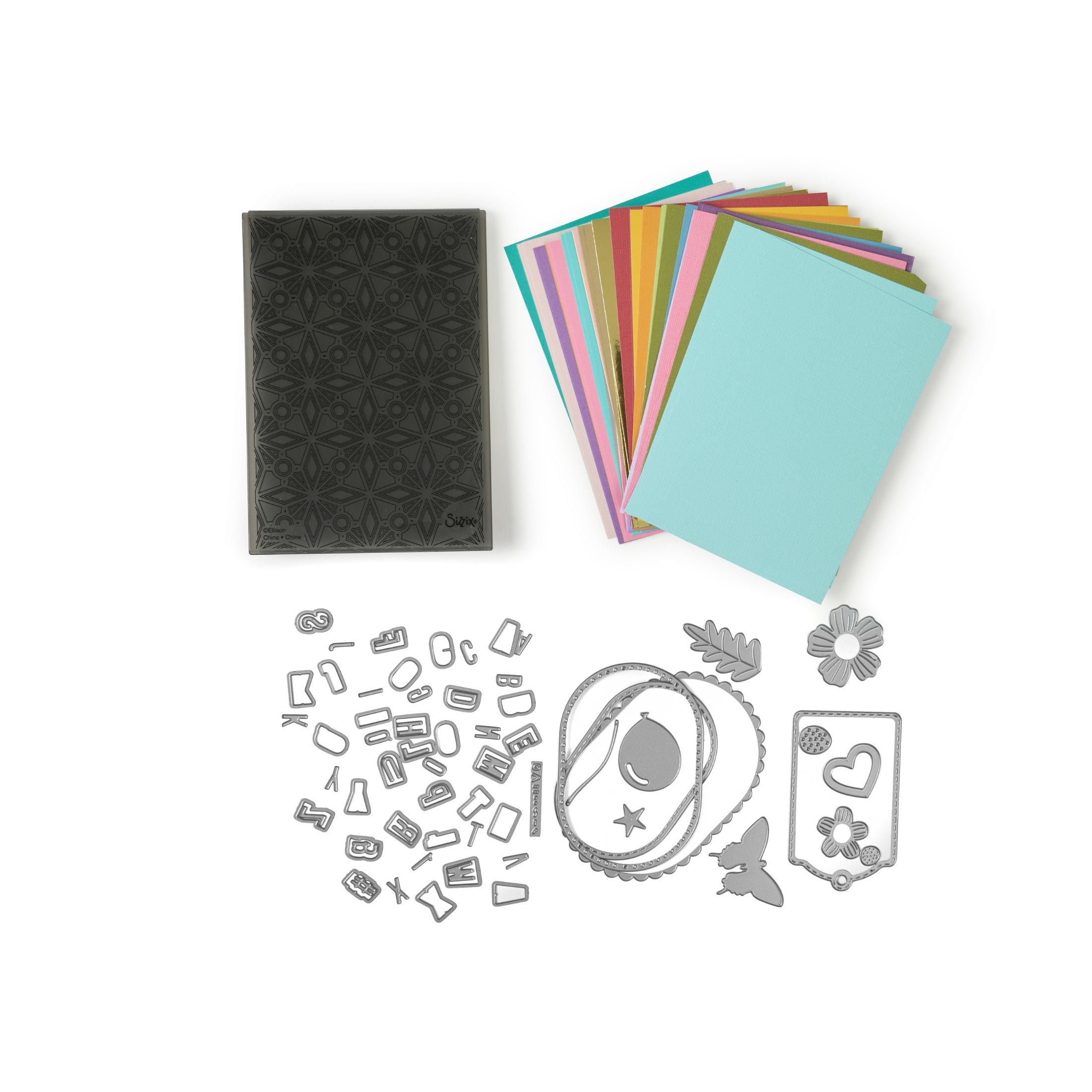 Sizzix Big Shot Machine with Starter Kit, 6" Die-Cutting and Embossing Machine with Cutting Dies, Embossing Folder and Cardstock