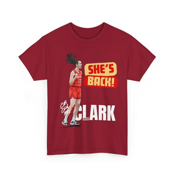 Indiana She's Back Caitlin Clark Shirt Women's Basketball Unisex Cotton Tee