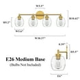 thumbnail image 4 of KAWOTI 4-Light Bathroom Light Fixtures, Antique Brass Vanity Wall Lamps over Mirror Bedroom Living Room Hallway, 4 of 8