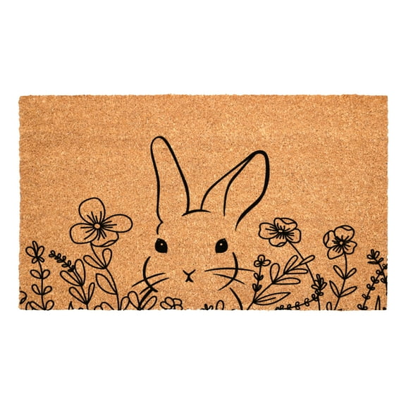Calloway Mills 114561729 Floral Bunny Doormat, 17"x29"