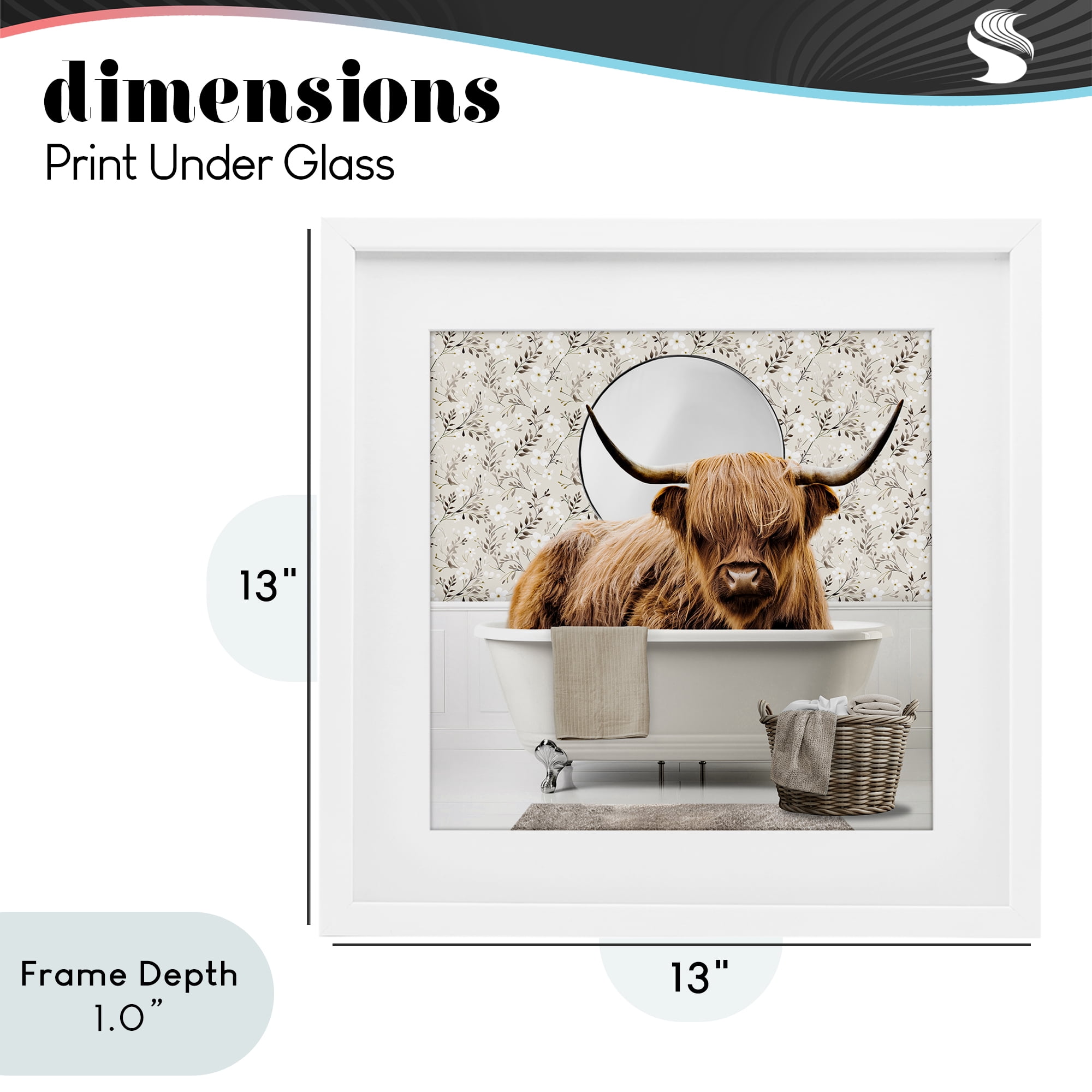 Stupell Industries Cottage Cattle Bath Time White Framed Print Under Glass, design by CAD Designs