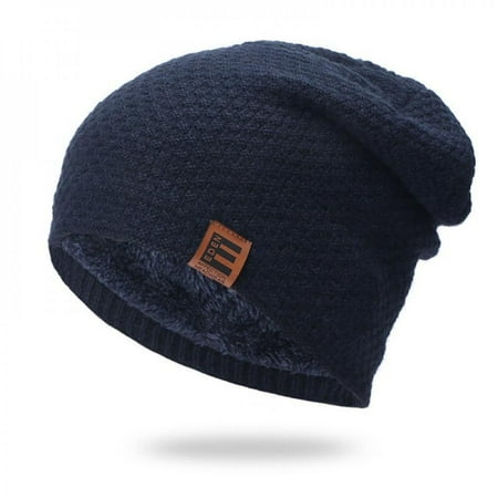 

Winter Skullies Beanies Hat Women Men Knitted Cap Thick Thermal Fleece Hat Outdoor Sports Running Cycling Skiing Warm Cap