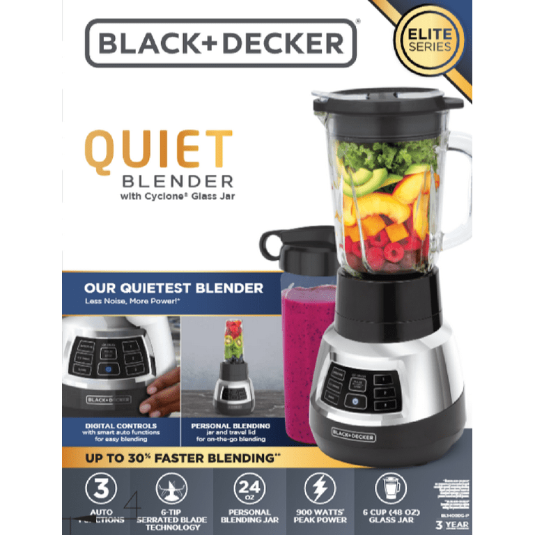 Black+decker BL1400DG-P Quiet Blender with Cyclone Glass Jar
