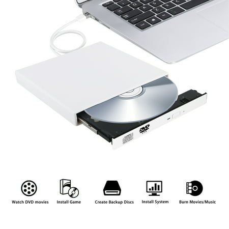 External DVD Drive USB 2.0 External Portable CD- DVD ROM Combo Burner Drive Write for Laptop Notebook PC Desktop