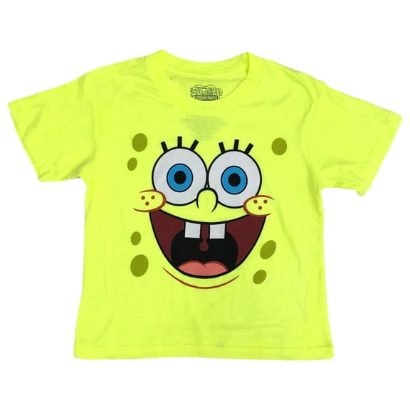 Boys Yellow Spongebob Squarepants Tee Shirt T-Shirt Medium (5-6)