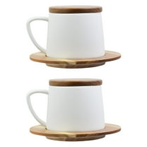 Masteelf 2 Sets  Ceramic Coffee Mug Creative Juice Cup Kitchen Utensil Tea Mug with Lid