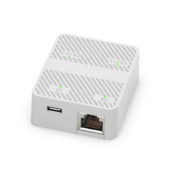 2 Port Gigabit Network Switch RJ45 Switch Network Splitter Cable Extender 1000mbps Selector Adapter 1 in 2 Out White